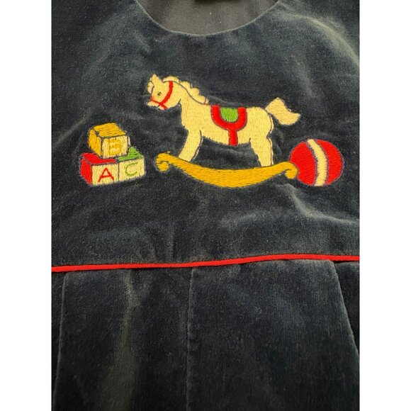 Navy Velvet Romper 18m - Picture 4 of 4